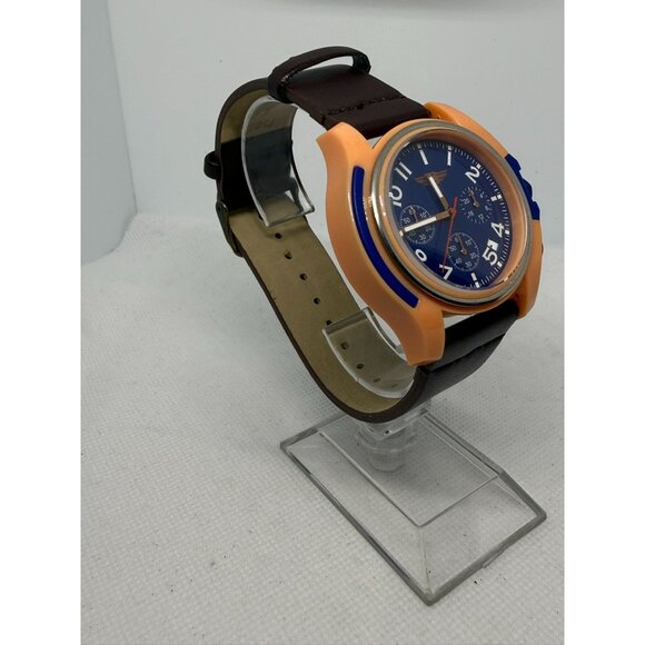 Invicta Mens Analog Watch With Orange Case & Brown Leather Band - Picture 3 of 11